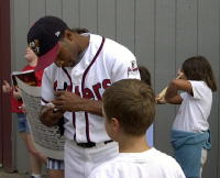 Closeup of autograph signing