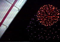 Fireworks as seen from the grandstand