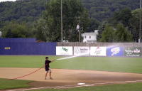 Hosing down the field