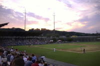 Baseball under the night sky